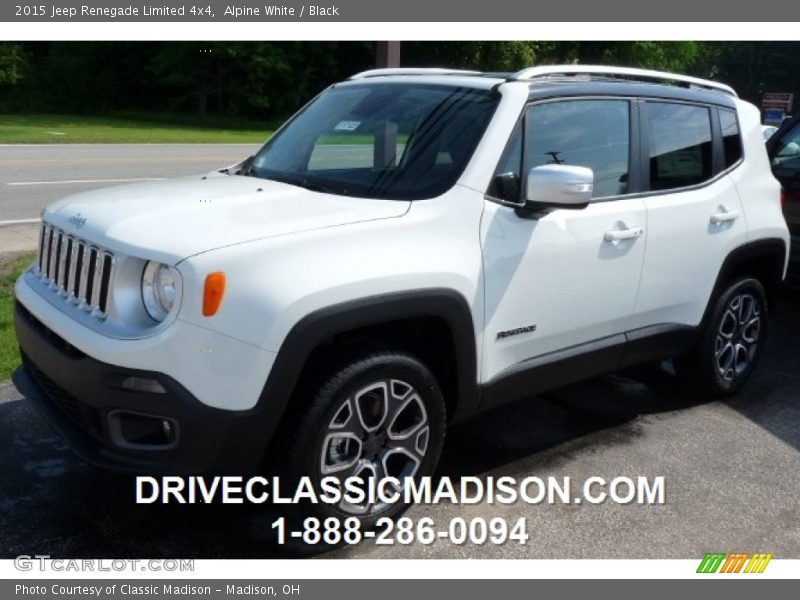Alpine White / Black 2015 Jeep Renegade Limited 4x4