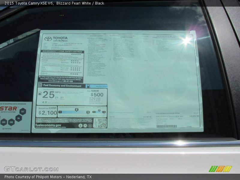 Blizzard Pearl White / Black 2015 Toyota Camry XSE V6