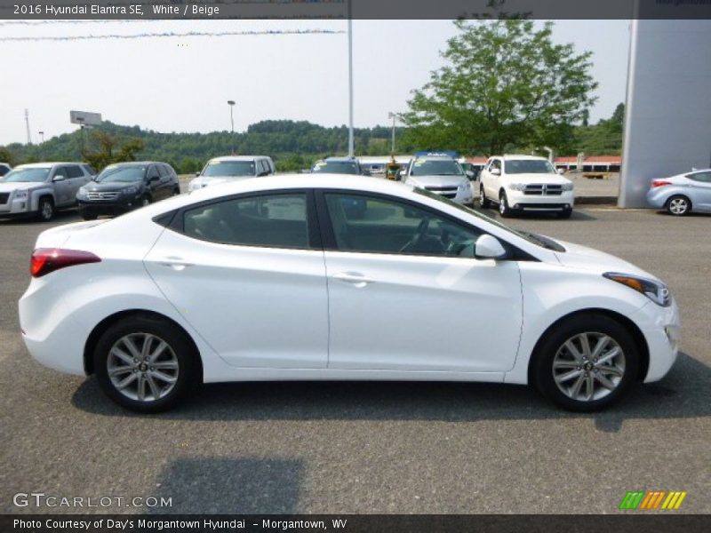 White / Beige 2016 Hyundai Elantra SE