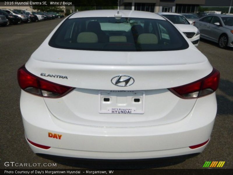 White / Beige 2016 Hyundai Elantra SE
