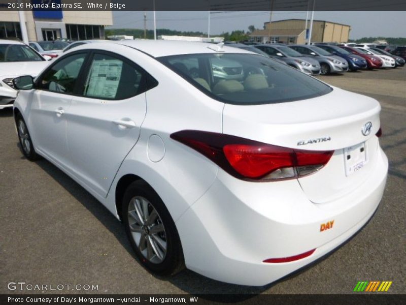 White / Beige 2016 Hyundai Elantra SE
