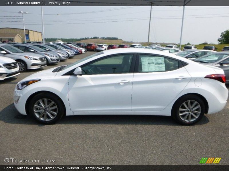 White / Beige 2016 Hyundai Elantra SE