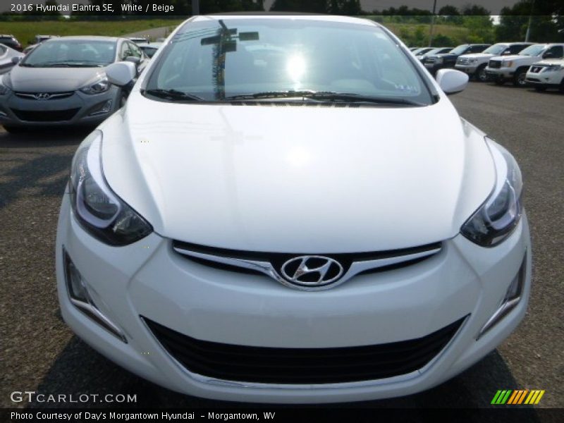 White / Beige 2016 Hyundai Elantra SE