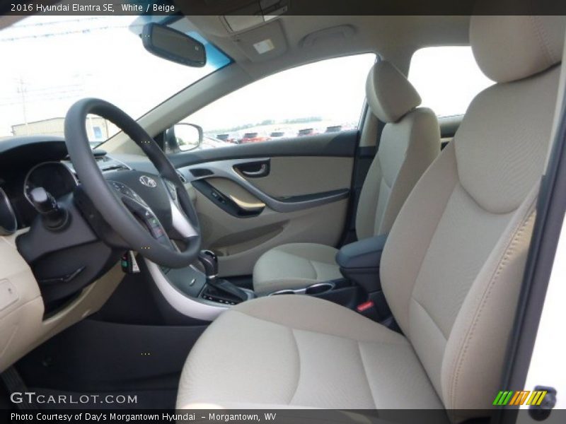 White / Beige 2016 Hyundai Elantra SE