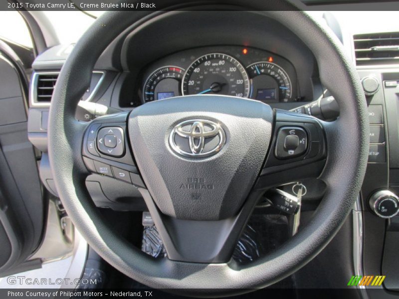 Creme Brulee Mica / Black 2015 Toyota Camry LE