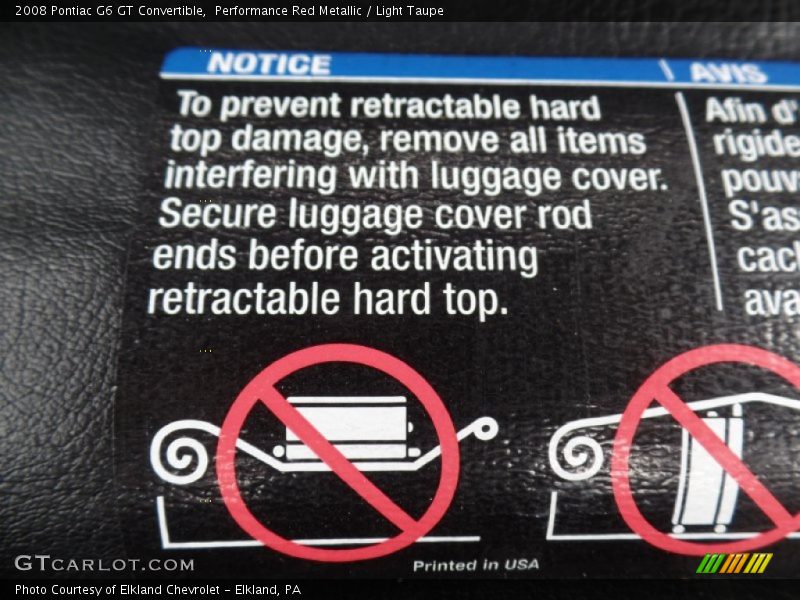 Performance Red Metallic / Light Taupe 2008 Pontiac G6 GT Convertible