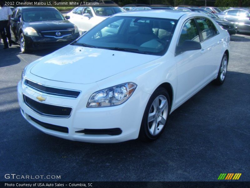 Summit White / Titanium 2012 Chevrolet Malibu LS