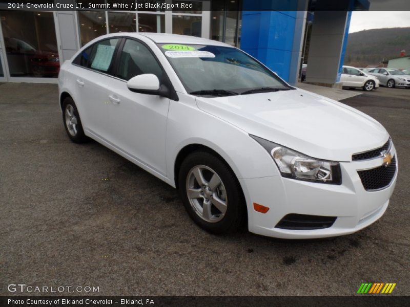 Summit White / Jet Black/Sport Red 2014 Chevrolet Cruze LT