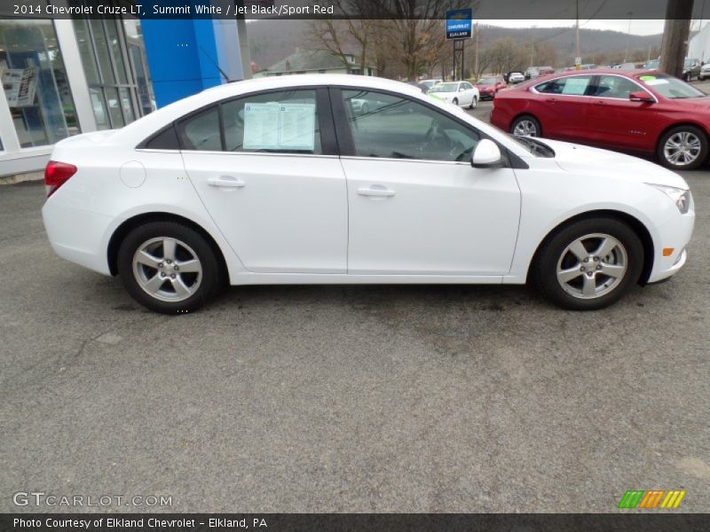 Summit White / Jet Black/Sport Red 2014 Chevrolet Cruze LT