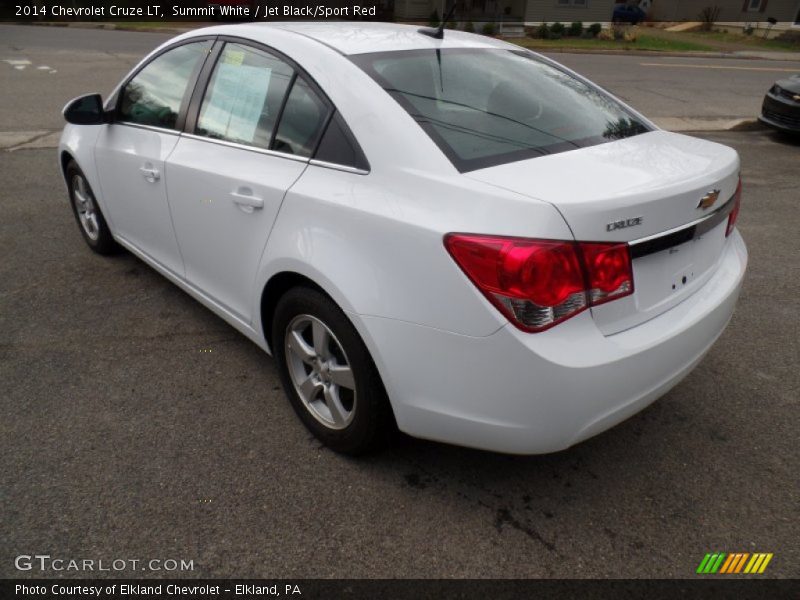 Summit White / Jet Black/Sport Red 2014 Chevrolet Cruze LT