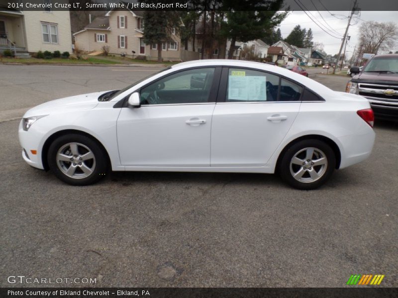 Summit White / Jet Black/Sport Red 2014 Chevrolet Cruze LT