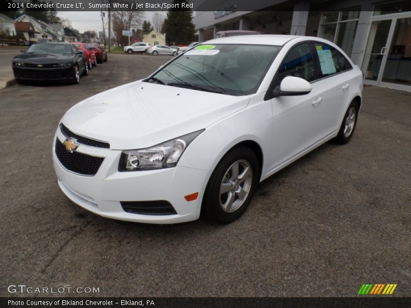Summit White / Jet Black/Sport Red 2014 Chevrolet Cruze LT