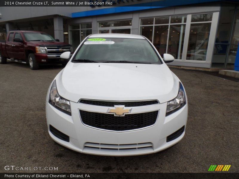 Summit White / Jet Black/Sport Red 2014 Chevrolet Cruze LT