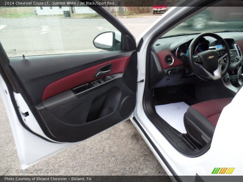Summit White / Jet Black/Sport Red 2014 Chevrolet Cruze LT