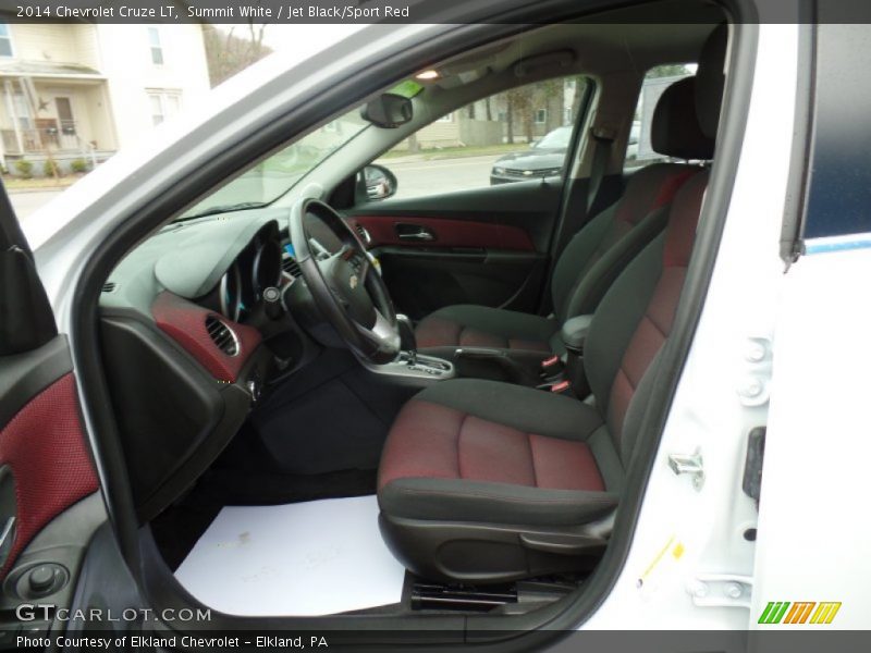 Summit White / Jet Black/Sport Red 2014 Chevrolet Cruze LT