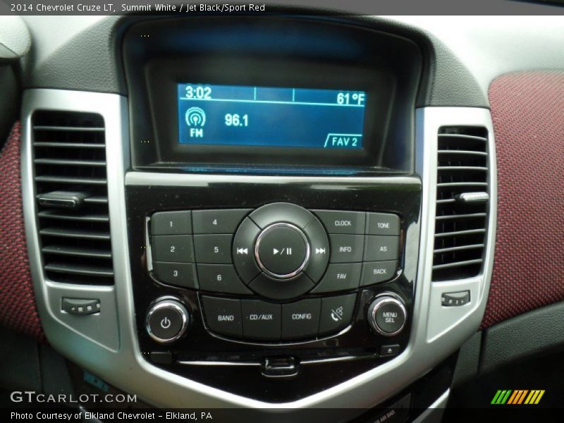Summit White / Jet Black/Sport Red 2014 Chevrolet Cruze LT