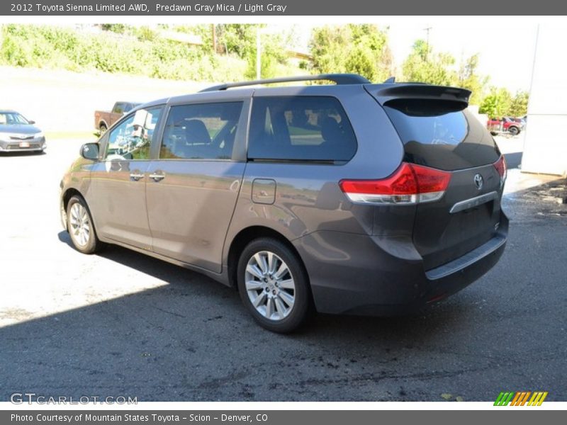 Predawn Gray Mica / Light Gray 2012 Toyota Sienna Limited AWD