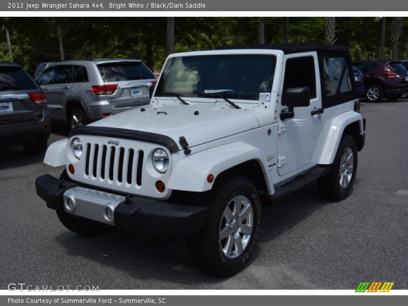 Bright White / Black/Dark Saddle 2013 Jeep Wrangler Sahara 4x4