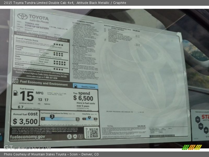 Attitude Black Metallic / Graphite 2015 Toyota Tundra Limited Double Cab 4x4