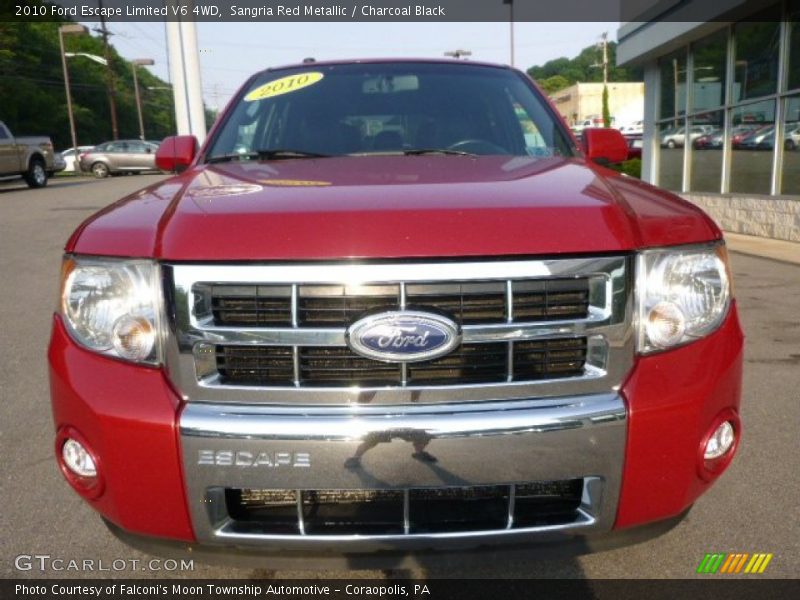 Sangria Red Metallic / Charcoal Black 2010 Ford Escape Limited V6 4WD