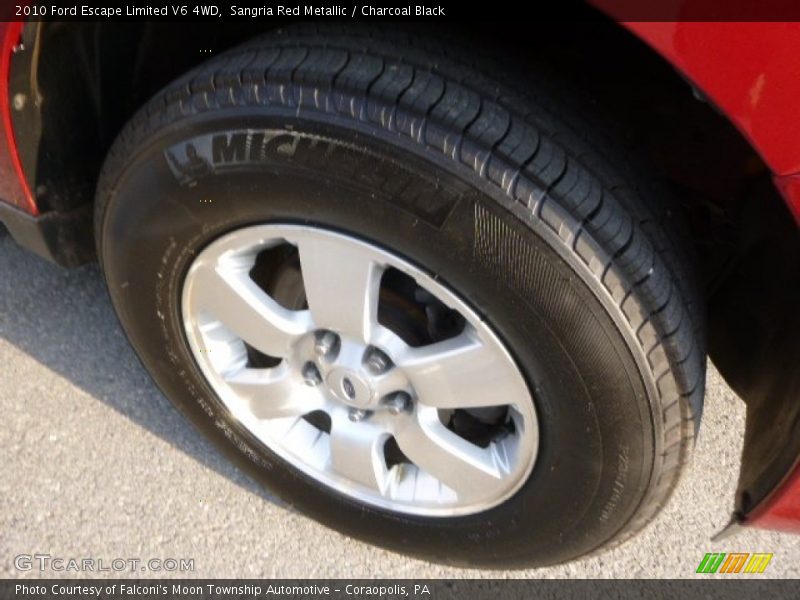 Sangria Red Metallic / Charcoal Black 2010 Ford Escape Limited V6 4WD