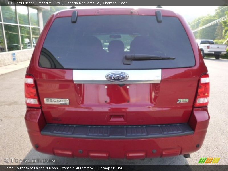Sangria Red Metallic / Charcoal Black 2010 Ford Escape Limited V6 4WD