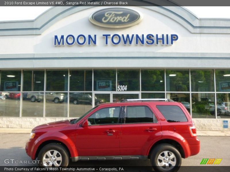Sangria Red Metallic / Charcoal Black 2010 Ford Escape Limited V6 4WD