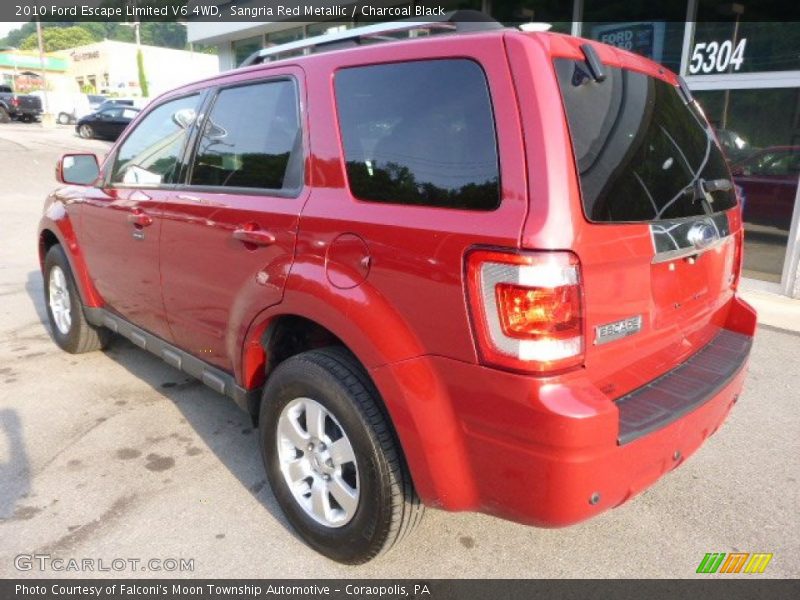 Sangria Red Metallic / Charcoal Black 2010 Ford Escape Limited V6 4WD