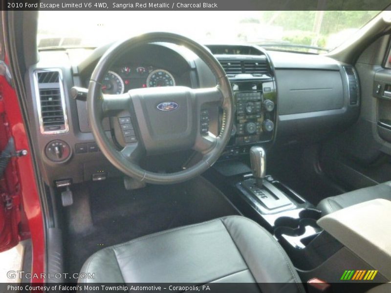 Sangria Red Metallic / Charcoal Black 2010 Ford Escape Limited V6 4WD