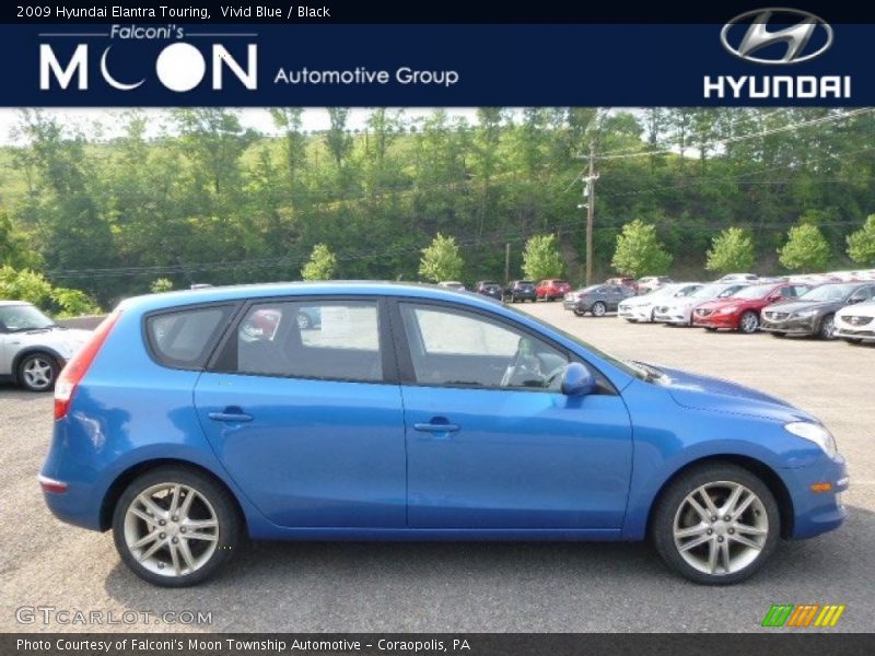 Vivid Blue / Black 2009 Hyundai Elantra Touring