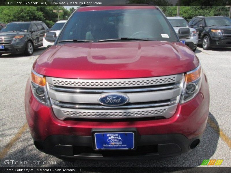 Ruby Red / Medium Light Stone 2015 Ford Explorer FWD