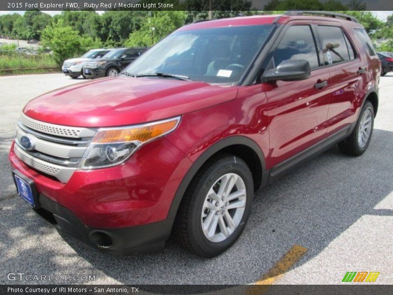 Ruby Red / Medium Light Stone 2015 Ford Explorer FWD