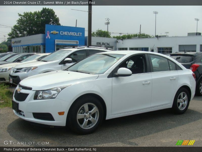 Summit White / Jet Black/Sport Red 2014 Chevrolet Cruze LT