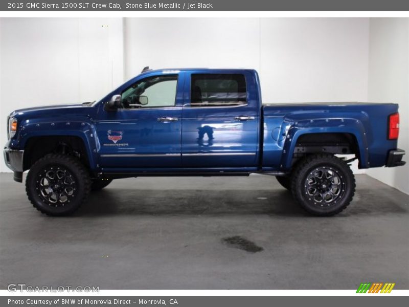 Stone Blue Metallic / Jet Black 2015 GMC Sierra 1500 SLT Crew Cab