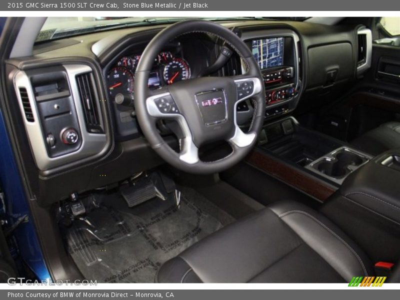 Stone Blue Metallic / Jet Black 2015 GMC Sierra 1500 SLT Crew Cab