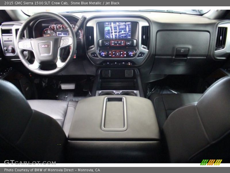 Stone Blue Metallic / Jet Black 2015 GMC Sierra 1500 SLT Crew Cab