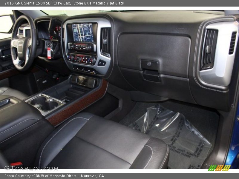 Stone Blue Metallic / Jet Black 2015 GMC Sierra 1500 SLT Crew Cab
