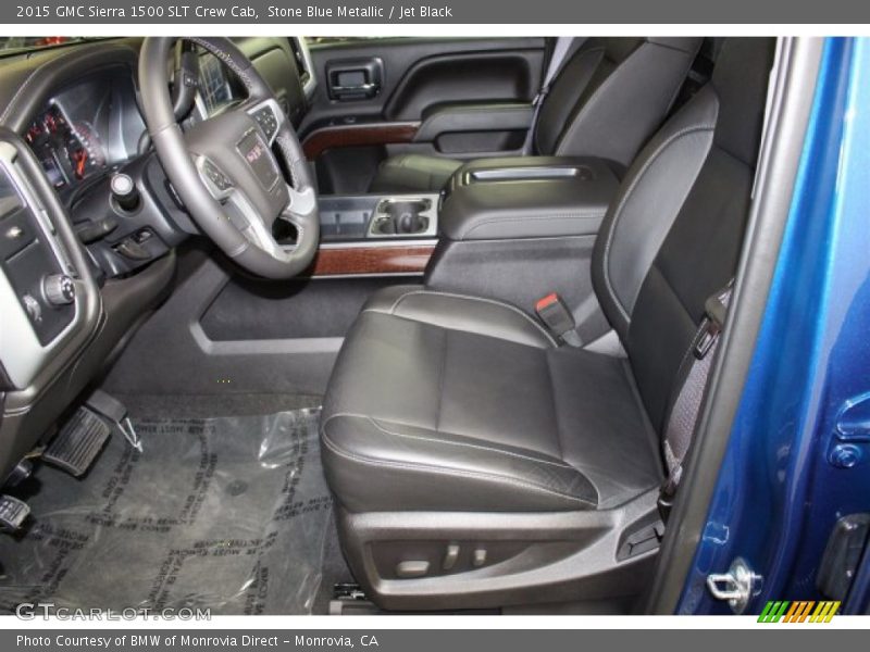 Stone Blue Metallic / Jet Black 2015 GMC Sierra 1500 SLT Crew Cab