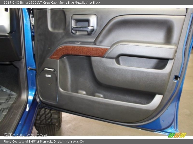 Stone Blue Metallic / Jet Black 2015 GMC Sierra 1500 SLT Crew Cab