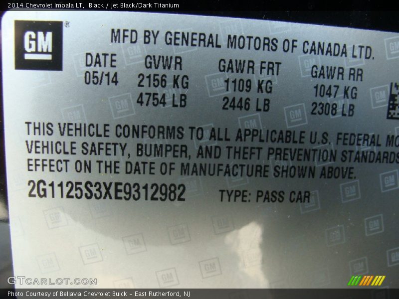 Black / Jet Black/Dark Titanium 2014 Chevrolet Impala LT
