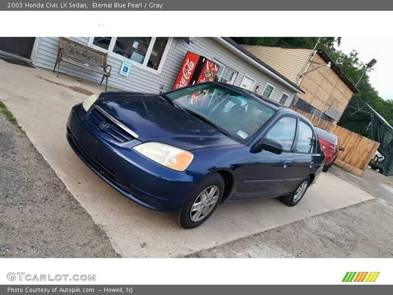 Eternal Blue Pearl / Gray 2003 Honda Civic LX Sedan