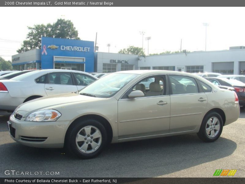 Gold Mist Metallic / Neutral Beige 2008 Chevrolet Impala LT