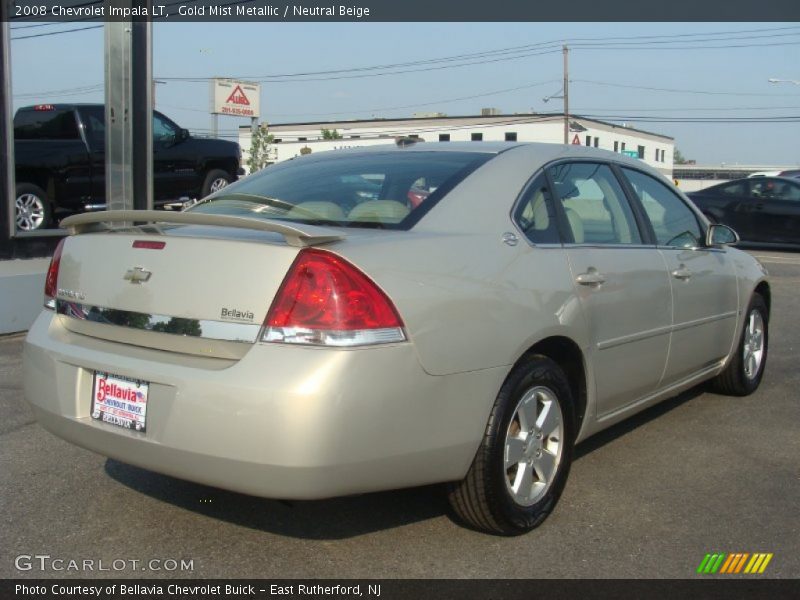 Gold Mist Metallic / Neutral Beige 2008 Chevrolet Impala LT