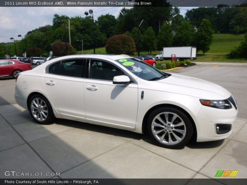 White Platinum Metallic Tri-Coat / Sienna Brown 2011 Lincoln MKS EcoBoost AWD