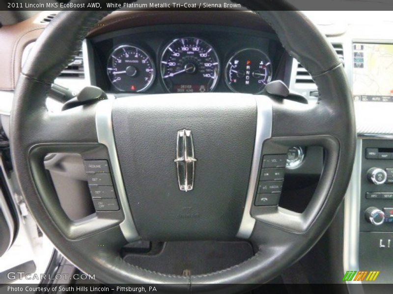 White Platinum Metallic Tri-Coat / Sienna Brown 2011 Lincoln MKS EcoBoost AWD