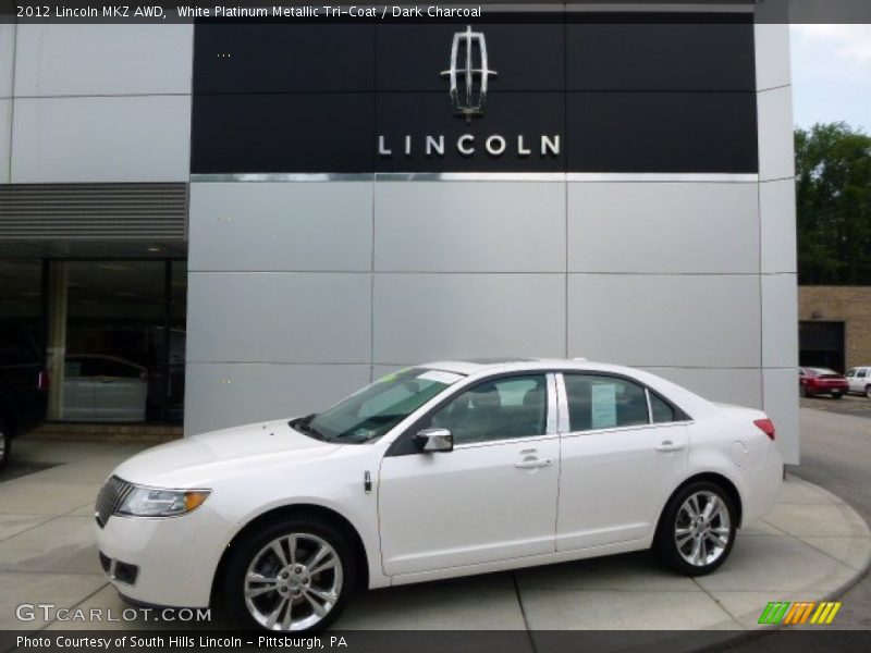 White Platinum Metallic Tri-Coat / Dark Charcoal 2012 Lincoln MKZ AWD