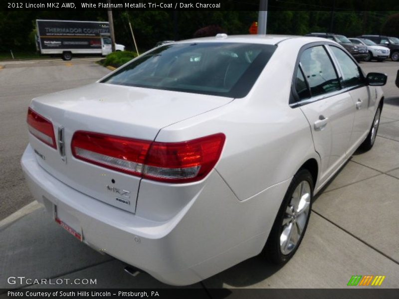 White Platinum Metallic Tri-Coat / Dark Charcoal 2012 Lincoln MKZ AWD