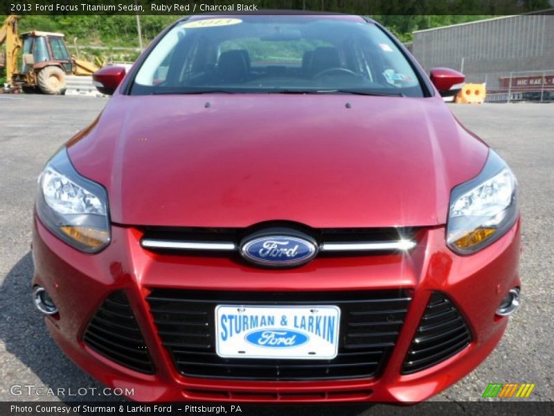 Ruby Red / Charcoal Black 2013 Ford Focus Titanium Sedan