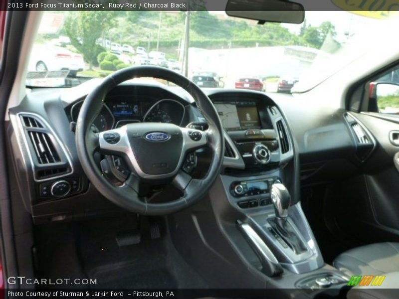 Ruby Red / Charcoal Black 2013 Ford Focus Titanium Sedan