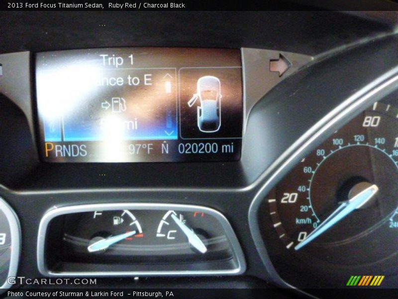 Ruby Red / Charcoal Black 2013 Ford Focus Titanium Sedan